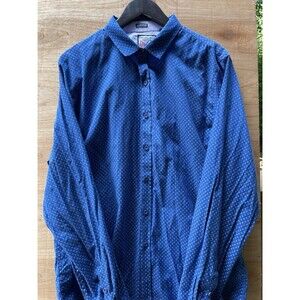 Swiss Cross Original Trailblazer Shirt Men XL Fitted Blue Long Sleeve